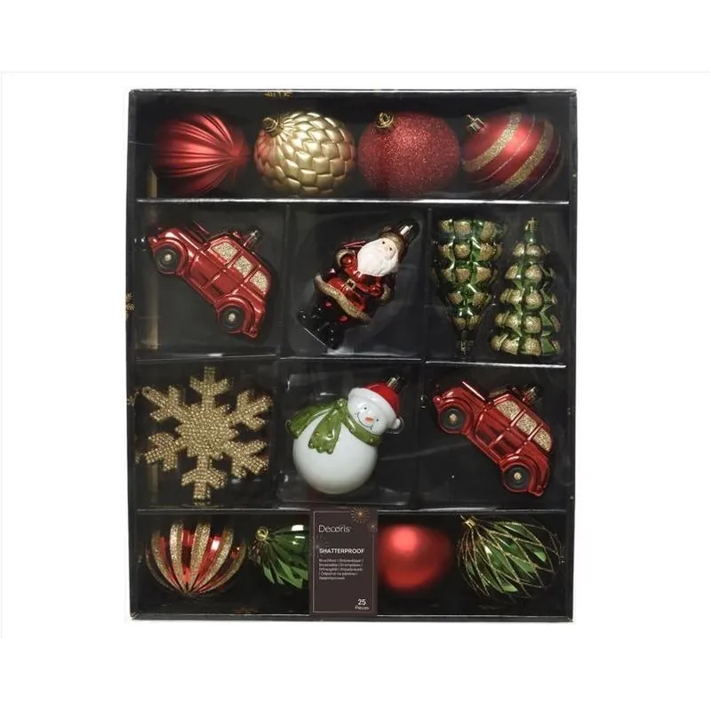 Durable Red, Green & Gold Shatterproof Christmas Ornament – Decoris