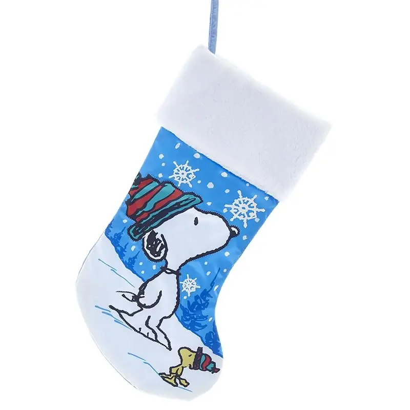 Kurt S. Adler Blue Snoopy With Woodstock 19 Inch Christmas Stocking