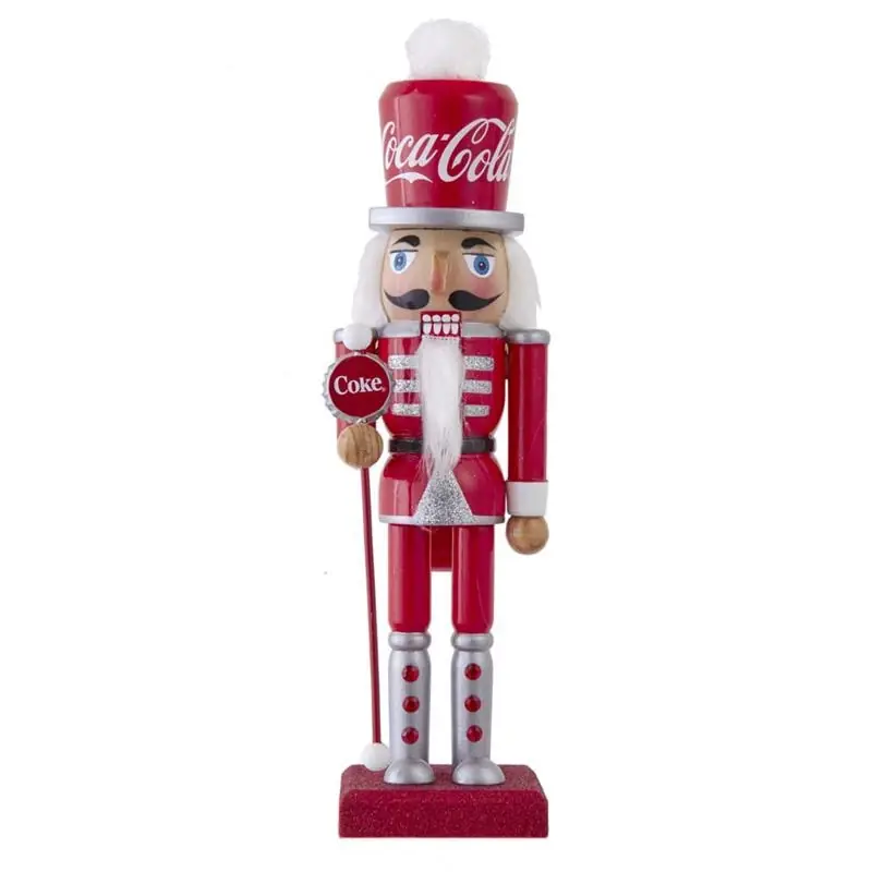 Kurt S. Adler 10 Inch Red Coca-cola Wooden Nutcracker Christmas Table Decor