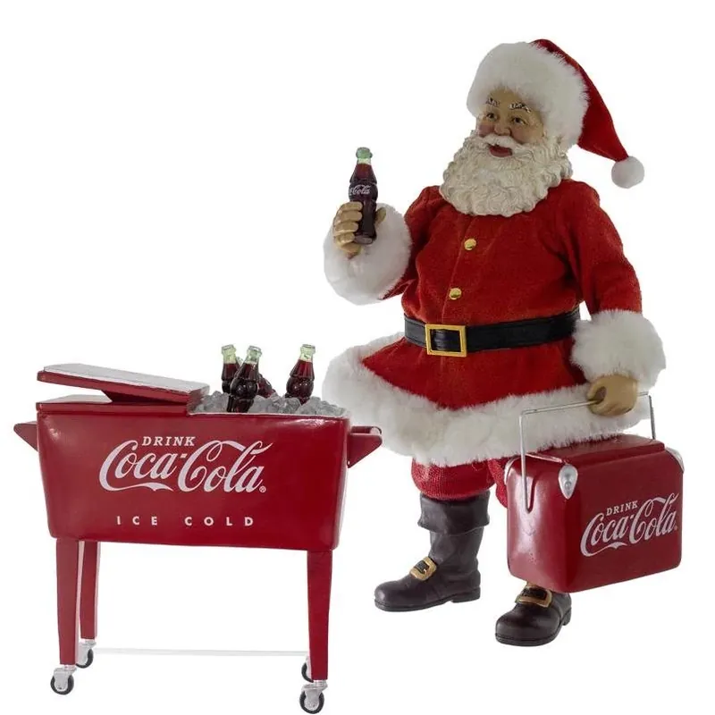 Kurt S. Adler Coca-Cola Sana With Cooler Table Decor 10.5 In.