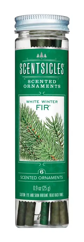 White Winter Fir Scented Ornaments, 6-Piece