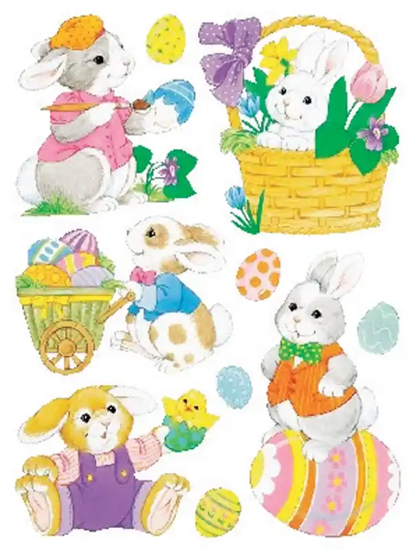 IG Design Assorted Easter Cling Window Clings Gel 1 Each