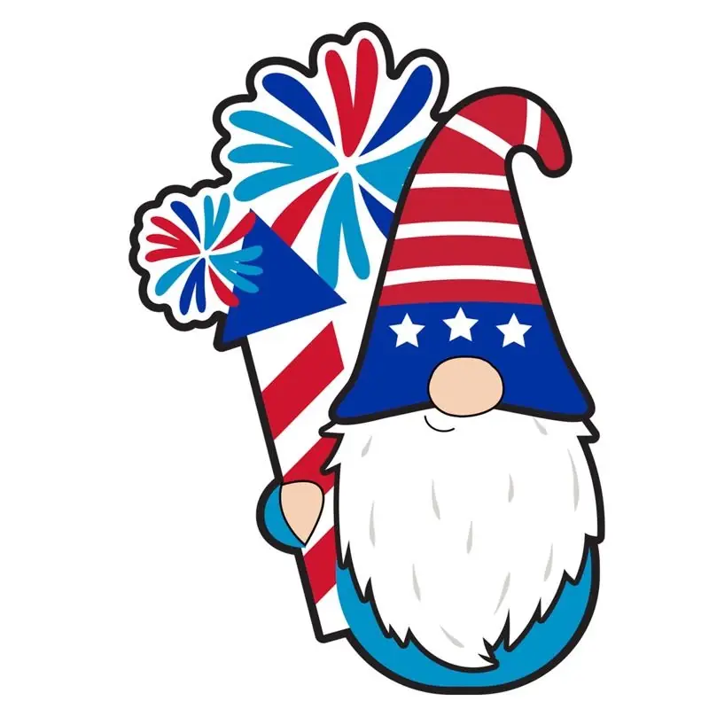 Patriotic Shimmer Decoration Gnome 16.75 In X 10.875 In Indoor/outdoor