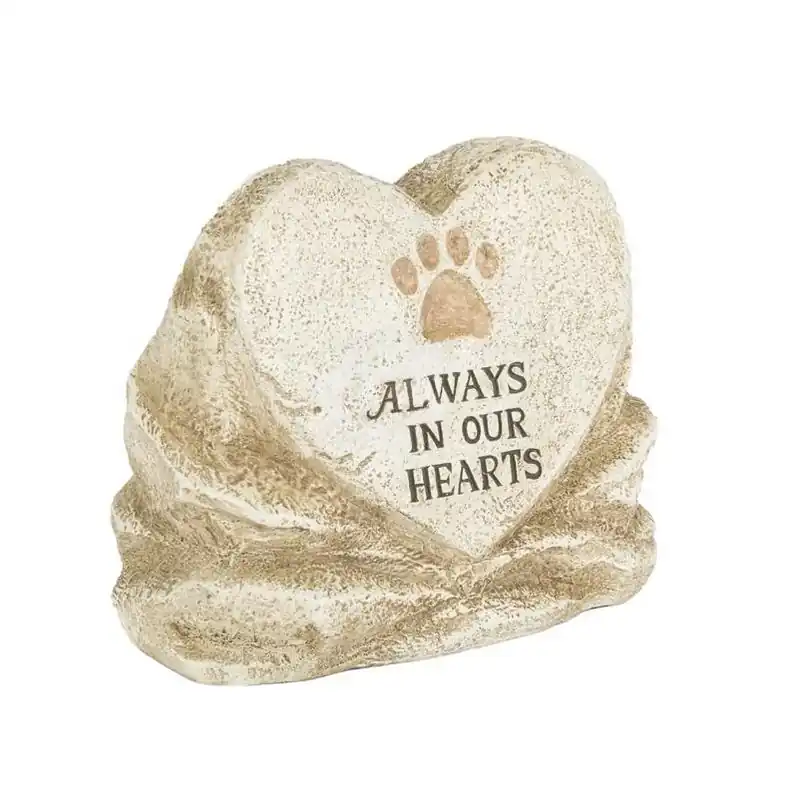 Gerson ‘Always In Our Hearts’ Paw Print Memorial Stone – Indoor/Outdoor Porch Tribute