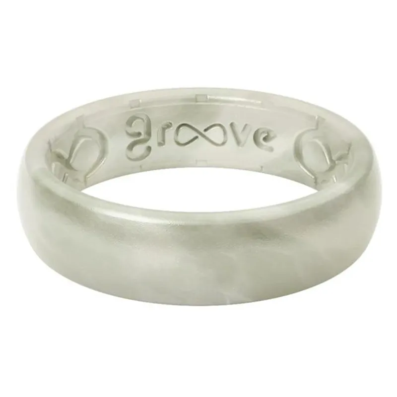 0.3125 In. Unisex Round Metallic Pearl Silicone Water Resistant Wedding Band