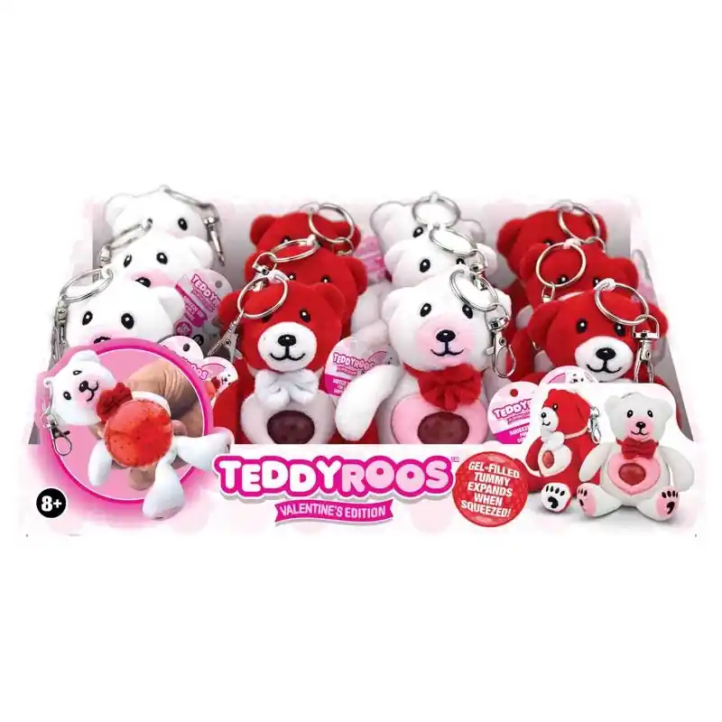 Shawshank LEDz Teddyroos Valentines Keychain Assorted 12 Pc