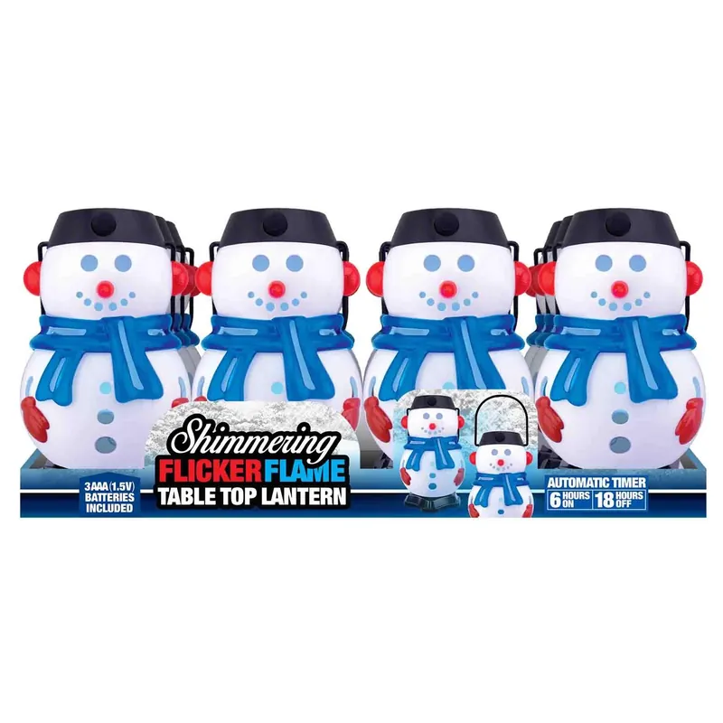 Shawshank LEDz Magic Seasons Snowman Flicker Flame Tabletop Lantern 1 Pk