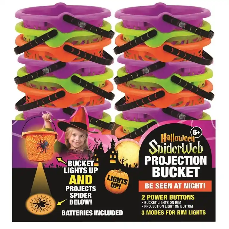 Magic Seasons Halloween Spider Web LED Projection Bucket 1 Pk