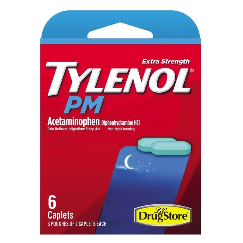 Tylenol PM Pain Reliever/Nightime Sleep Aid 6 Ct 6 Pc