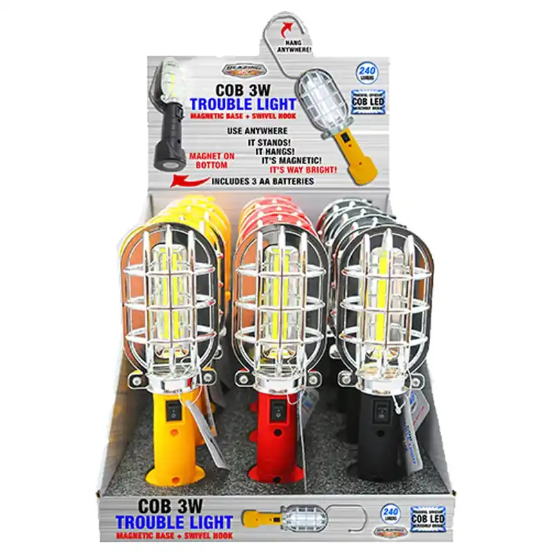 COB Trouble Light, Swivel Hook, Magnetic Base, 240 Lumens, 3-Watts