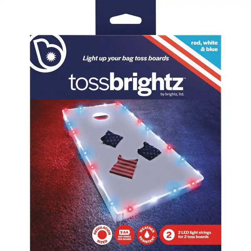 Brightz Toss Brightz Patriotic Corn Hole LED ABS Plastics 1 Pk