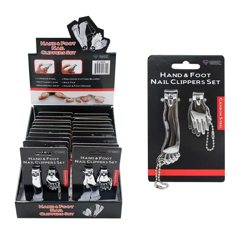 Diamond Visions Silver Hand And Foot Nail Clippers 2 Pk