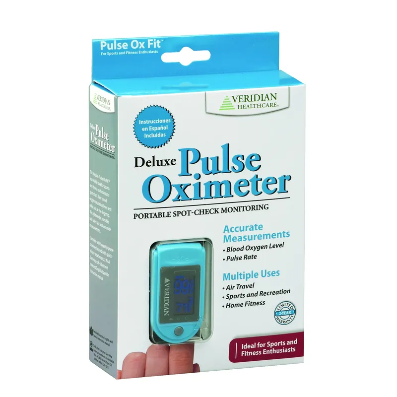 Veridian Healthcare Deluxe Blue/Gray Pulse Oximeter 1 Pk