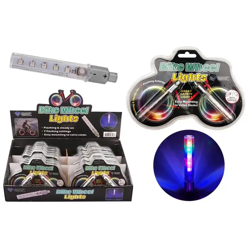 Deluxe Multicolored Bike Wheel Lights - 3.5 Inch, Battery Powered