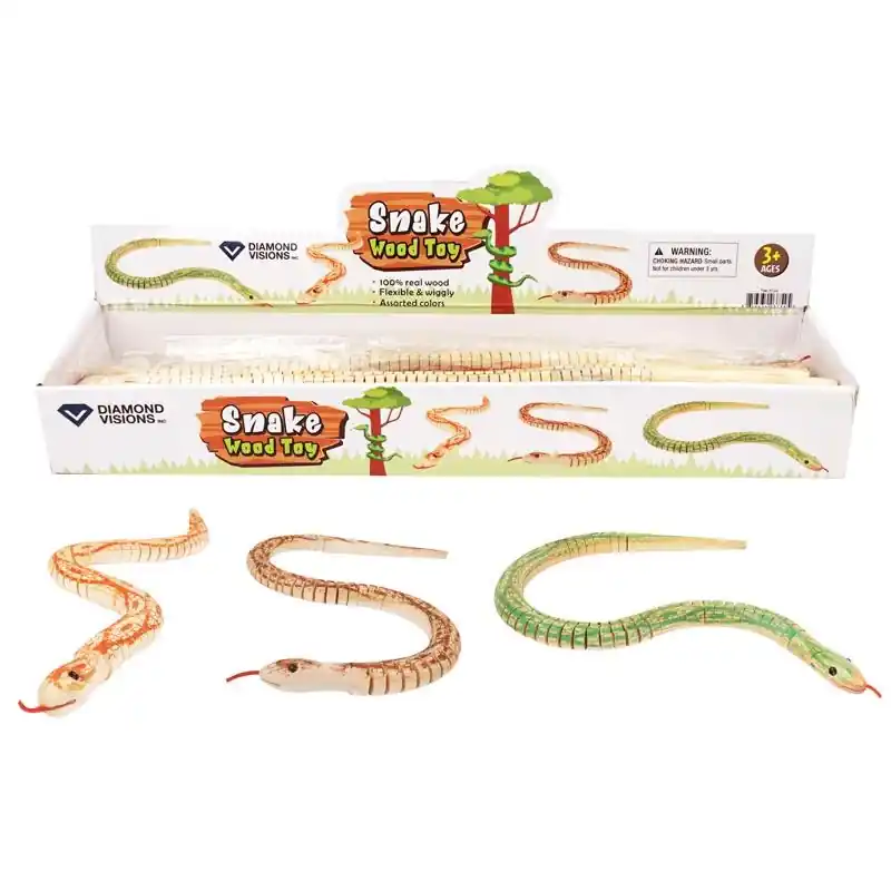 Toy Wood Assorted Snake 20.5 In, Model Tm-3754