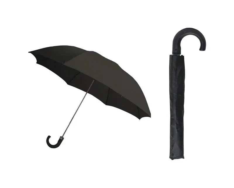Black 42 Inch Diameter Auto Open Umbrella With Metal Frame
