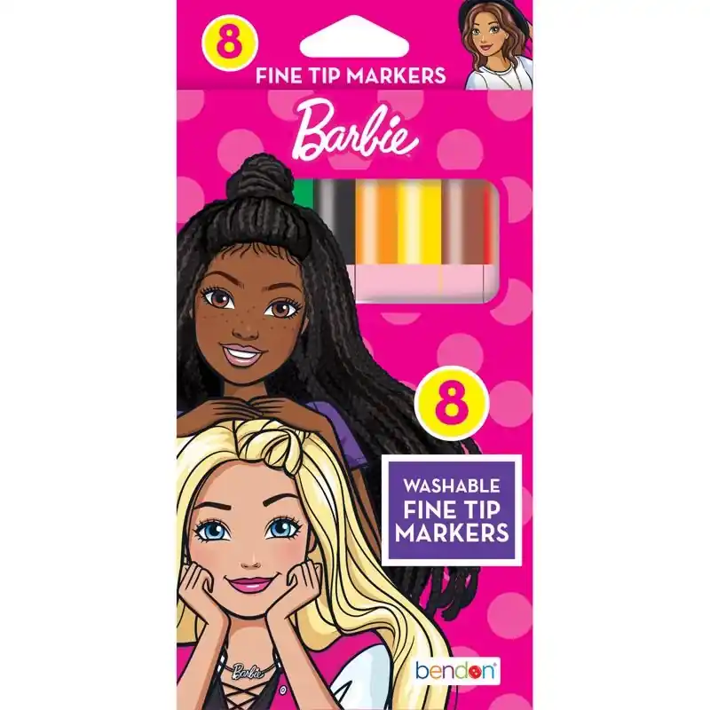 Bendon Barbie Fine Tip Marker 8 Pk