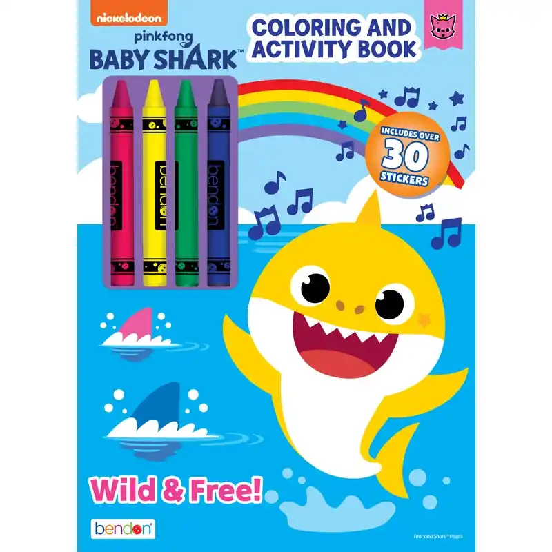Assorted Baby Shark Activity And Coloring Book Multicolored 5 Pieces