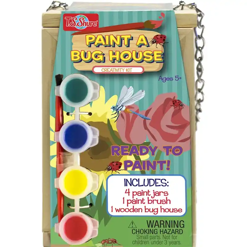 Paint A Bug House Kit - Wooden Craft Kit For Kids - 6 Pieces