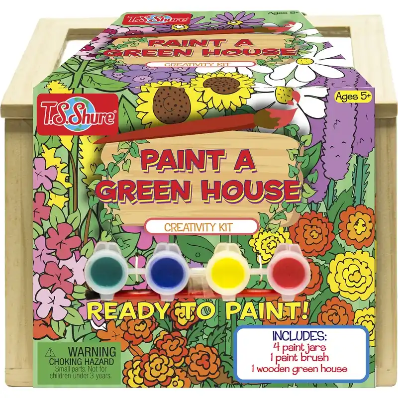Paint A Green House Wood Kit - 6 Pieces For Creative Play