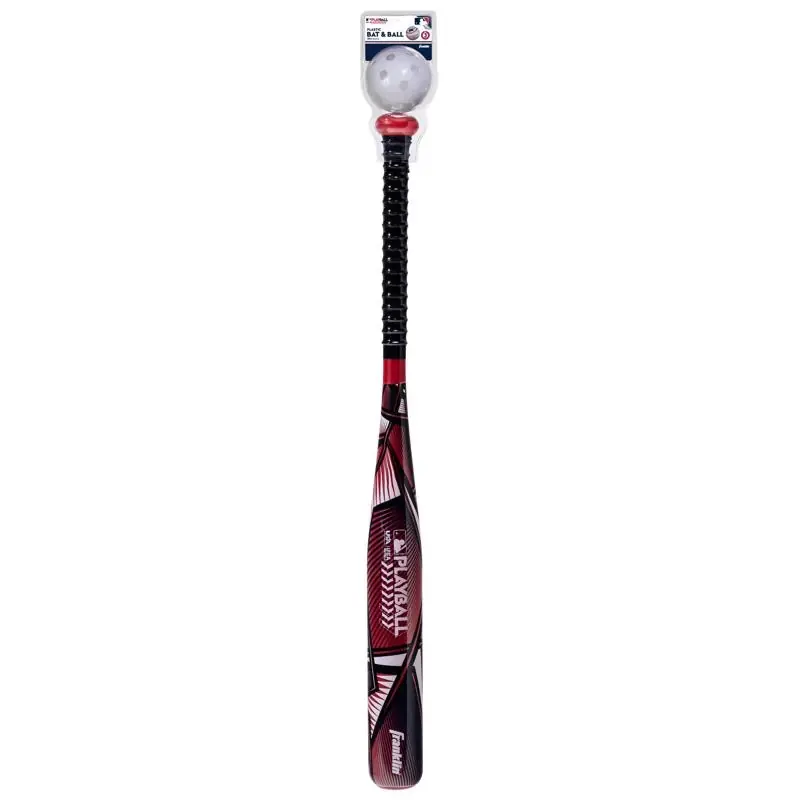 Mlb Red Plastic Ball And Bat Set, Carded Packaging