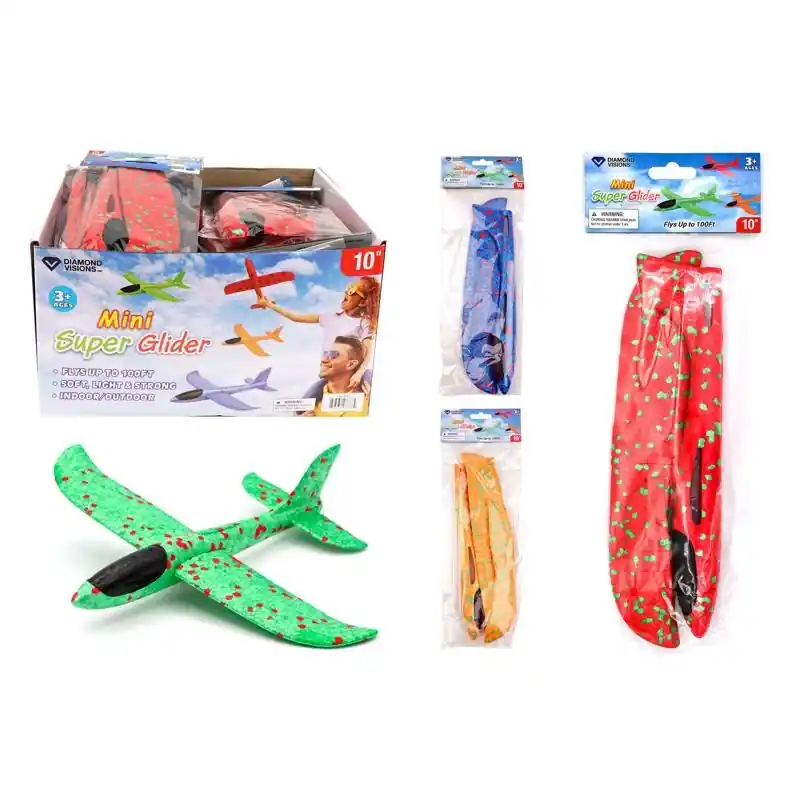 Diamond Visions Mini Super Glider Airplane Assorted, 10 Inch Abs Plastic