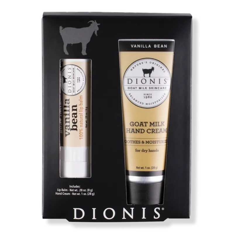 Dionis Goat Milk Skincare Goat Milk & Vanilla Bean Scent Hand Cream And Lip Balm 1.28 Oz 2 Pk