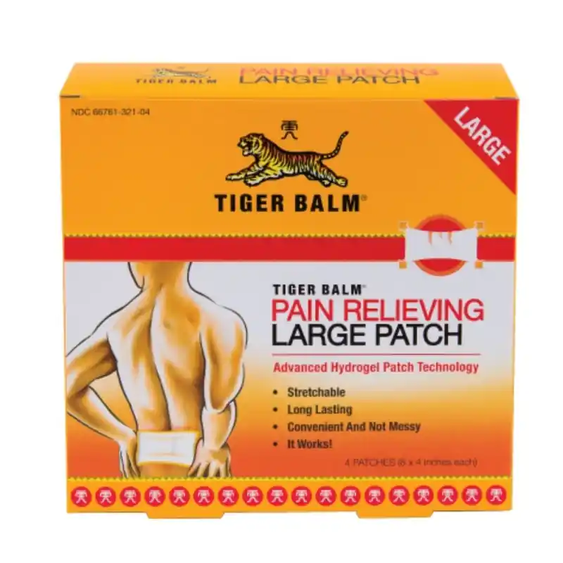 Tiger Balm Large White Pain Relief Patch 1 Pk 4 Pc