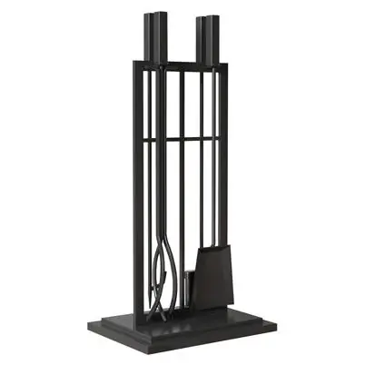 Open Hearth 5-Pc. Fireplace Tool Set, Black