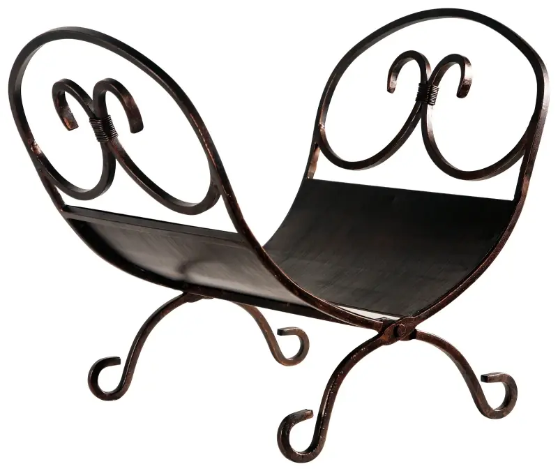 Homebasix Antique Bronze Log Rack 17.25 Inch Durable Steel Firewood Holder Cpo90503ac3l