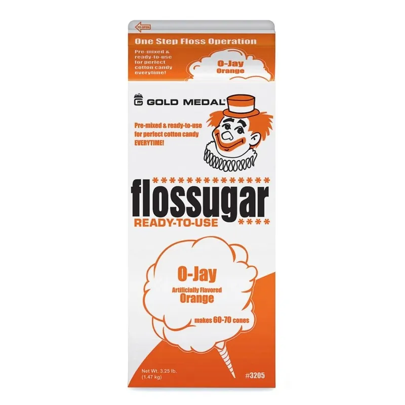 Flossugar 1/2 Gallon Orange Flavor - Perfect For Cotton Candy Machines