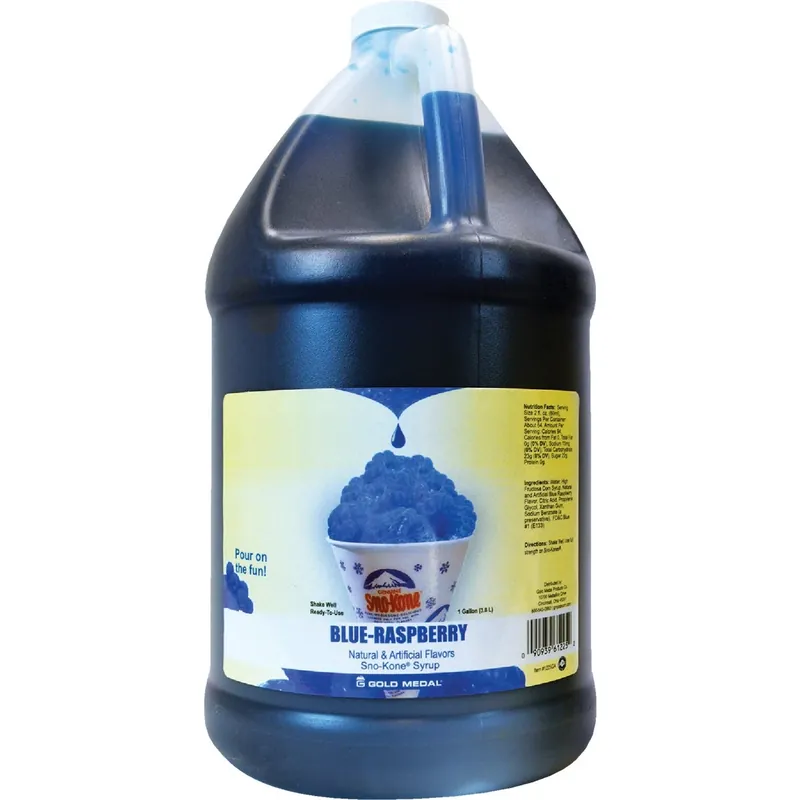 Blue Raspberry Sno-kone Syrup, 1 Gallon - Perfect For Snow Cones