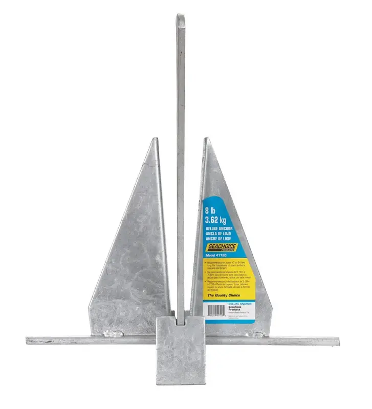 8 Lb. Aluminum Coated Galvanized Fluke Anchor - 22.5 In. Length