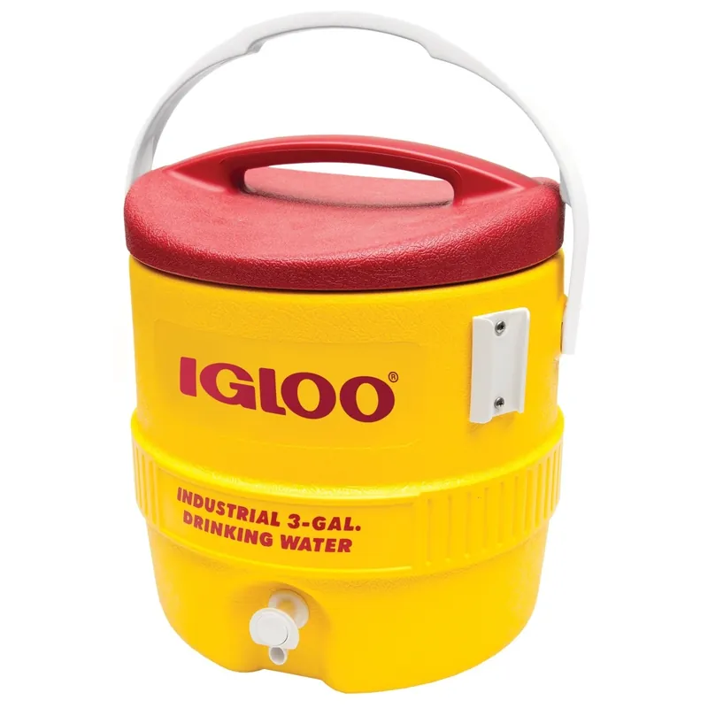 Commercial Water Cooler, Safety Yellow/Red Lid, 3-Gallons