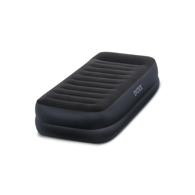 Twin Air Mattress With Built-in Pump And Pillow Rest Design