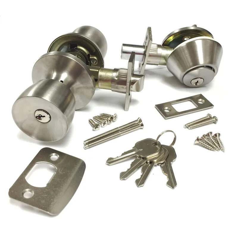 US Hardware RV Knob And Deadbolt Door Lock Set 1 Pk