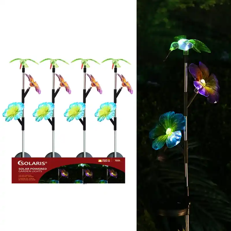 Alpine Solaris Multi-color Plastic 31 In. H X 6 In. L X 4 In. W Hummingbird Solar Garden Stake