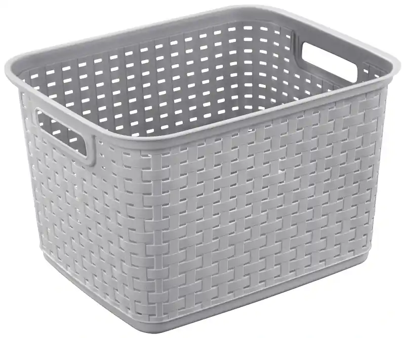 Sterilite 1.8 Cu Ft Gray Woven Basket 9.375 In. H X 12.25 In. W X 15 In. D