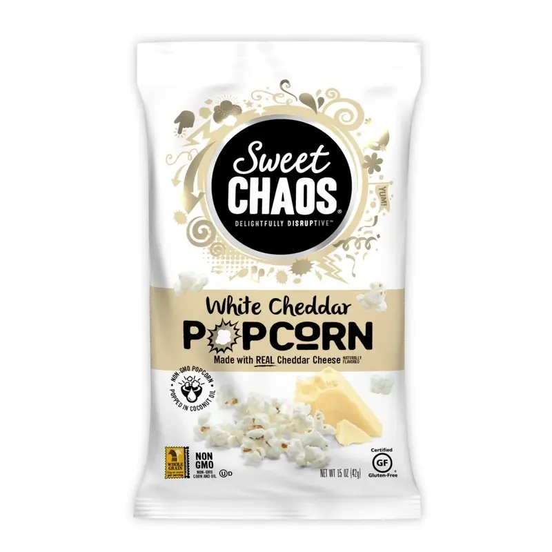 Sweet Chaos White Cheddar Popcorn 8 Pack - 1.5 Ounce Each