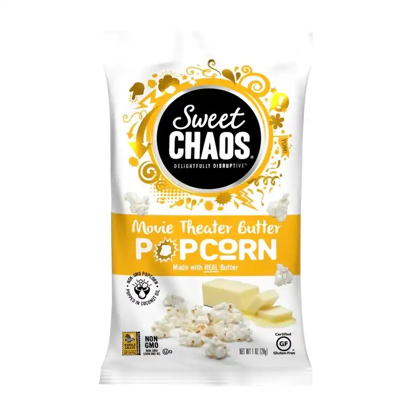 Sweet Chaos Movie Theater Butter Popcorn 8 Count, 1 Ounce Each