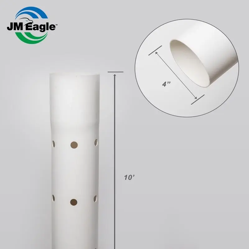 Jm Eagle Pvc Sewer And Drain Pipe 4 In Diameter X 10 Ft Length Bell End