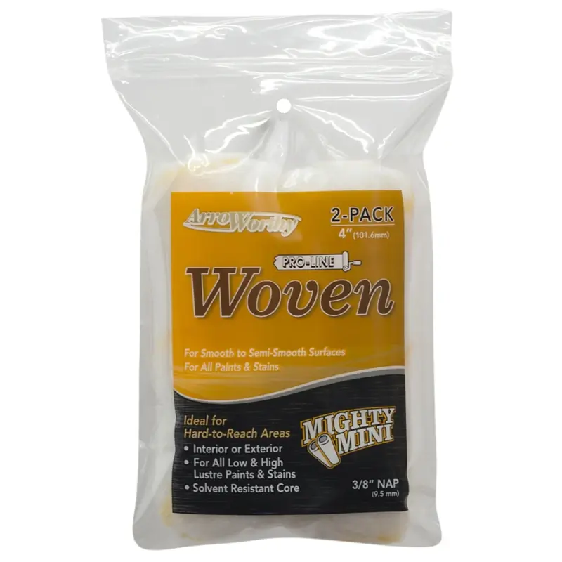 ArroWorthy Pro-Line Woven 4 In. W X 3/8 In. Mini Paint Roller Cover 2 Pk
