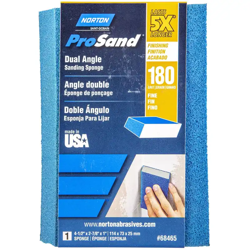 Prosand 4-1/2 In. L X 2-7/8 In. W X 1 In. 180 Grit Fine Dual Angle Sanding Sponge