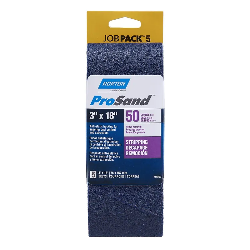 Prosand 3 In W X 18 In L Sanding Belt, 50 Grit Coarse Zirconia Aluminum Abrasive