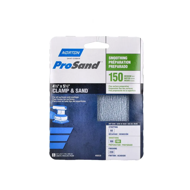 Norton ProSand 5-1/2 In. L X 4-1/2 In. W 150 Grit Aluminum Oxide Sanding Sheet 6 Pk