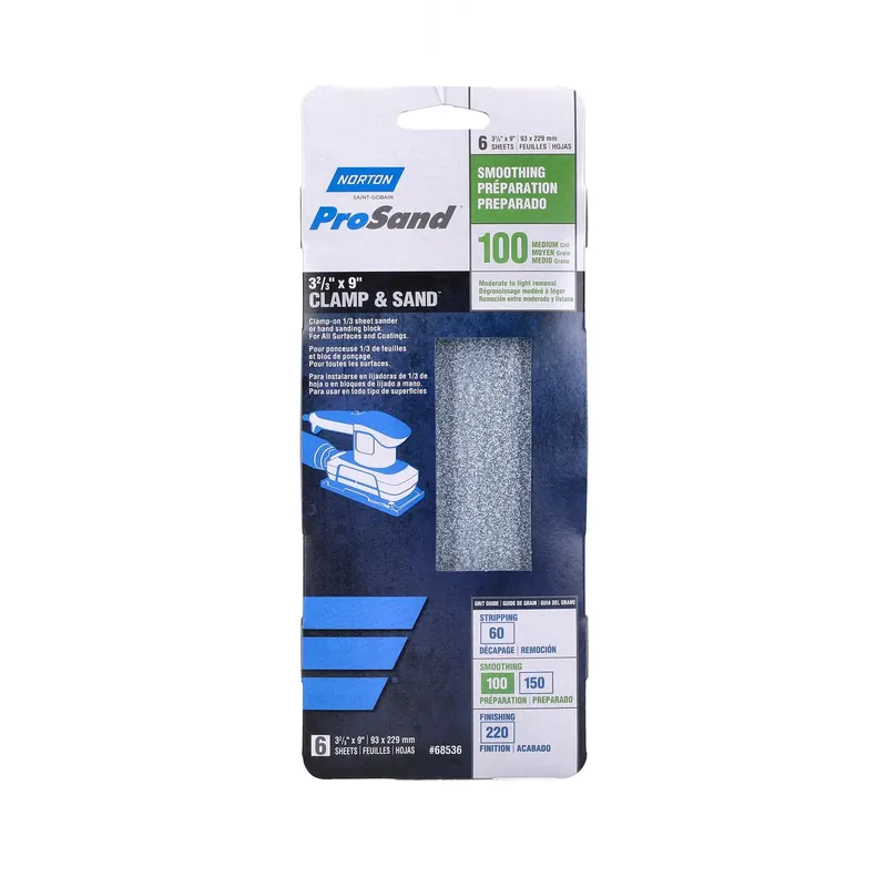 Prosand 9 In. L X 3 In. W Aluminum Oxide 100 Grit Very Fine 1/3 Sheet Sander