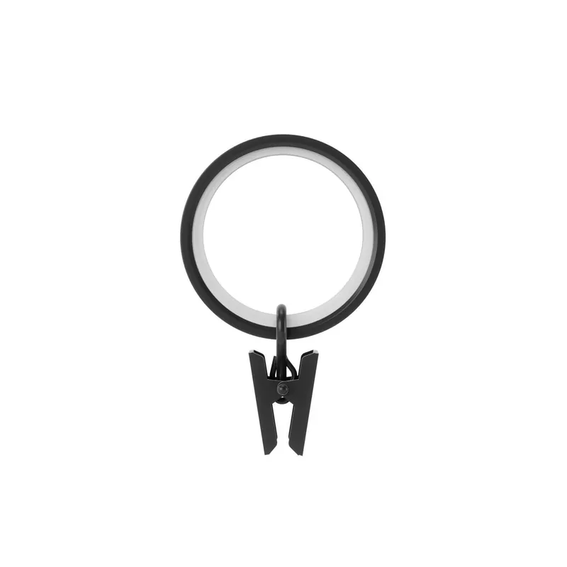 Cappa Matte Black Clip Ring Set Of 7, 3.25 In. Length For 1 In. Rods