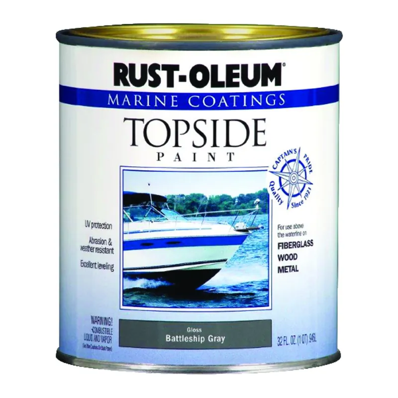 Gloss Marine Topside Paint, Battle Gray, 1 Quart - High Performance Coating