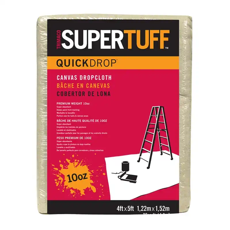 Trimaco SuperTuff 4 Ft. W X 5 Ft. L 10 Oz Canvas Drop Cloth 1 Pk