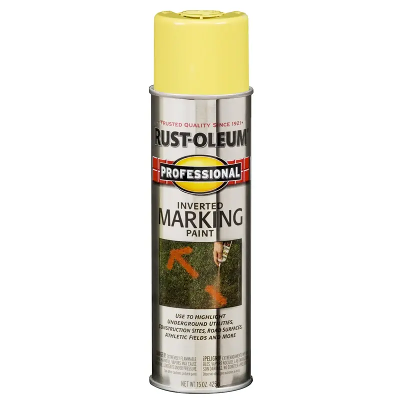 Professional High Visibility Yellow Inverted Marking Paint 15 Oz - Uv Resistant